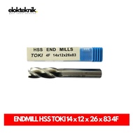 Endmill HSS Ø14x12x26x83 4F TOKI Brand