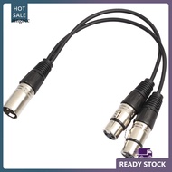RGA  03m XLR Y Splitter Cable 3 Pin 1 Male to 2 Female Convertor Adapter Cable