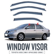 4PCS car Window Rain Visor For Toyota Vios 2002 2003 2004 2005 2006 2007 Sedan XP40 Sunvisor Chrome 