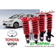 D7 TOYOTA WISH HI LOW BODYS HIFT ADJUSTABLE SUSPENSION HIGH LOW COILOVERS SET