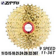 ZTTO GOLD 9 SPEED CASSETTE SPROCKET GEAR SIZE 11T - 36T OR 11 - 36 GOLD COLOR