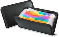 Receipt Coupon Organiser 2 Pieces Zip Coupon Currency Organiser with 13 Compartments Zip Document Or