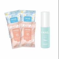 7-14日到貨💖台灣 VIGILL婦潔 上班解悶清爽必備組合💖高效舒淨防護噴霧35ml x1 + VIGILL 女性濕式衛生紙孖裝 x2 (共4包)