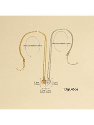 2ชิ้น สร้อยคอคู่ รูปหัวใจ EKG แม่เหล็ก, ดีไซน์สร้อยโคปกเอกลักษณ์ เหมาะสำหรับของขวัญวันแห่งความรักคู่