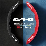 Car Steering Wheel Cover black suede leather For  Mercedes Benz AMG E200 W210 W203 W124 W204 W211 W123 W205 W212 W203 C200 E350 A180 CLA A45 E240 E250 C200 GLC Accessories