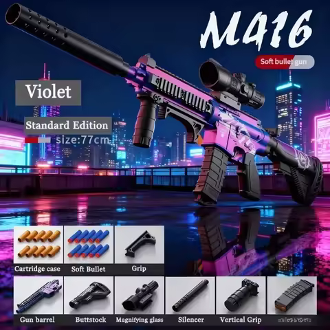 M416 Manual Bolt Soft Bullet Guns Toys Rifle Sniper Air Gun Weapon Foam Dart Blaster for Boys Birthd