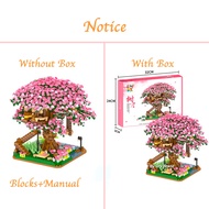 Compatible Lego Friends Flower Bouquet Lepin Mini Diamond Blocks Tree House Cherry Blossoms Sakura Birthday Gift Girls GAUZ