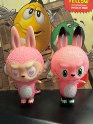 絕版how2work Labubu Zimomo 迷你三代四代粉心小隱藏Pink Monster Figures