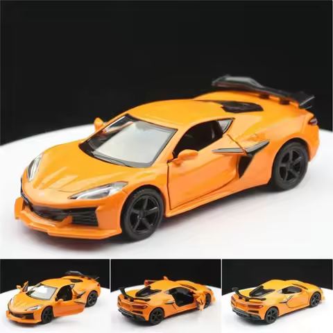 1:36 2023 Chevrolet Corvette Z06 Alloy Sports Car Model Diecast Metal Racing Car Vehicles Model Simu