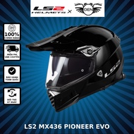 Mũ bảo hiểm LS2 MX436 PIONEER EVO - Màu đen bóng
