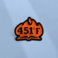 Fahrenheit 451 Enamel Pin Literary Book Ray Bradbury Novel Inspired Brooch Badges Backpack Accessori