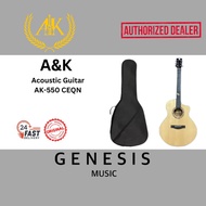 A&K 41" ACOUSTIC GUITAR | SOLID TOP | MAHOGANY BACK | AK-550CEQN