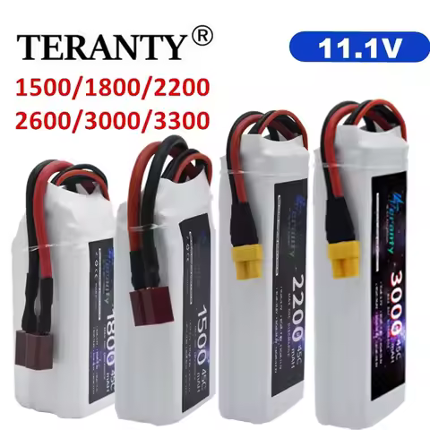 11.1V LiPo Battery 3S 1500mah 1800mAh 2200mah 2600mAh 3000mAh 3300mAh Deans T Connector XT60 For RC 