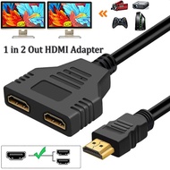 HDMI Splitter Adapter Cable 1 Male To Dual HDMI 2 Way Female 4K 3D Y Splitter Cable for Laptop TV Monitor 1080P 1 in 2 Out LED