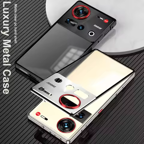 For ZTE Nubia Z70 Ultra Case Luxury Aluminium Alloy Metal Frame Case Nubia Z60 Ultra Matte Clear Pho