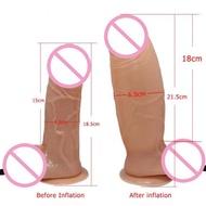 Inflatable Dildo, Big Dildo Didlo Air Filled Realistic Suction Cup Toy for Woman Strap on Strapon Ma