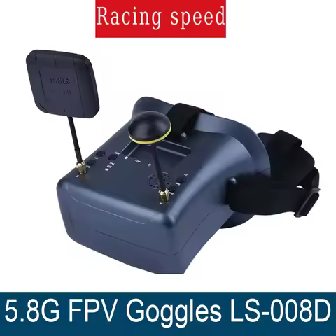 5.8G FPV Goggles LS-008D 4.3 Inch 40CH Support DVR Dual Antenna Built-in Battery 480*272 LS008D Helm