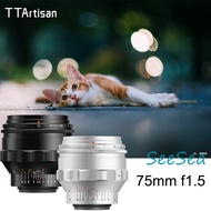 TTArtisan 75mm f1.5 Swirly Bokeh Full Frame Manual Focus Lens M42 Mount
