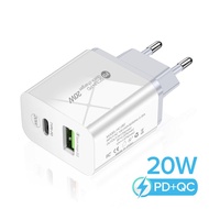 Topewon Quick Charge USB Charger PD 20W QC 3.0 Fast Phone Wall Charger Adapter for IPhone 13 12 Pro