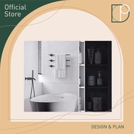 Design Plan Bathroom Wall-Mounted Black Door Mirror Cabinet