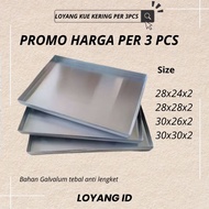 3 Pcs oven hock Dry Cake Pan Perch/ bima/ 28x24 - 28x28 - 30x26 premium Quality Non-Stick nastar Tra