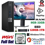 Dell Wyse 7040 Micro PC Intel Core i5-6th Generation  22" Full Set 32GB RAM 1TB SSD, Windows 11 Pro