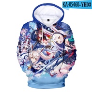 2025 สไตล์ฮาราจูกุใหม่ของญี่ปุ่น เสื้อฮู้ด Azur Lane สำหรับผู้ชาย พิมพ์ 3D คอสเพลย์ เสื้อสเวตเตอร์อน