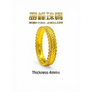 SF 空心硬金腰缠万贯戒指 Wealth Embrace Ring/100%AUTHENTIC 999GOLD(JZ1109)(5D707)