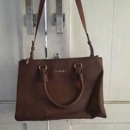 Original SISLEY Branded handbag, preloved, Genuine Saffron Leather 35x23