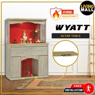 Living Mall Wyatt Oriental Altar Table with Top Altar Cabinet Fire Resistant Altar Cabinet