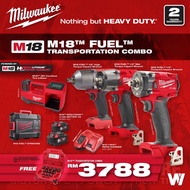 MILWAUKEE M18 TRANSPORTATION COMBO / M18 AUTOMOTIVE COMBO  M18 IMPACT WRENCH COMBO CW M18 BI INFLATOR &amp; 14PCS SOCKET SET