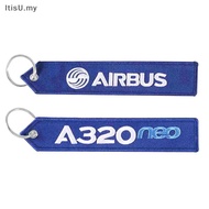 [ItisU] 1Pc Airbus Keychain Phone Straps Embroidery A320 Aviation Key Ring Chain for Aviation Gift S