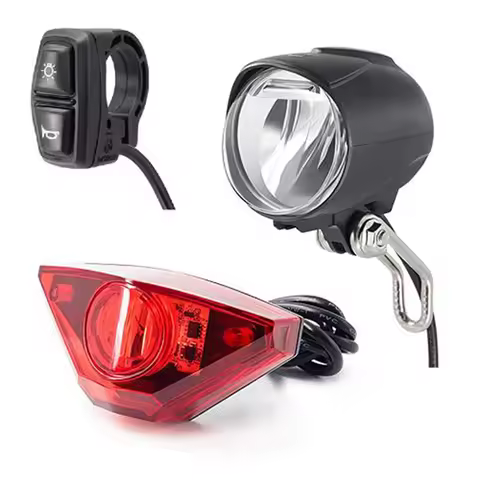 Ebike Light Set Include Ebike Headlight Electric Bike Tail Lamp DC 6V 12V 24V 36V 48V 52V LED Electr