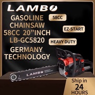 LAMBO 20" 58cc Chainsaw Professional EASY START Chain Saw Mesin Tebang Pokok 2 Stroke Gasoline Engine 8500rpm