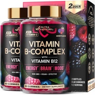 Vitamin B-Complex Gummies for Women & Men - Vitamin B12, B1, B2, B3, B5, B6, B7 & B9 - B Complex wit
