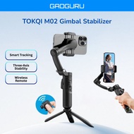 GADGURU TOKQI 3 Axis Handheld Gimbal Stabilizer Phone Selfie Tripod Fill Light AI Tracker Penstabil 