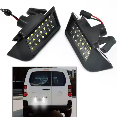 White LED Rear License Plate Light for Peugeot Expert Partner Traveller Rifter Ranch Citroen Berling