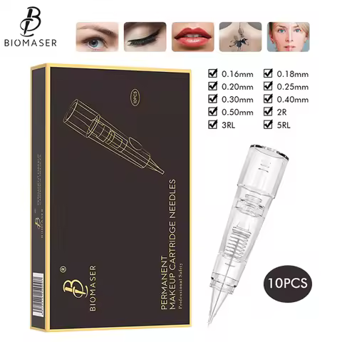 Biomaser Professional Permanent Makeup Cartridge Needles 1R/2R/3RL/5RL Disposable Sterilized Tattoo 