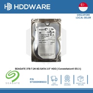 SEAGATE 3TB 7.2K 6G SATA 3.5" HDD [ Constellation® ES.3 ] //ST3000NM0033 // 9ZM178-004