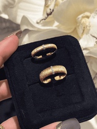 1 chiếc nhẫn đôi cổ điển có thể điều chỉnh của Pháp, kết cấu chải theo phong cách La Mã cổ đại, nhẫn