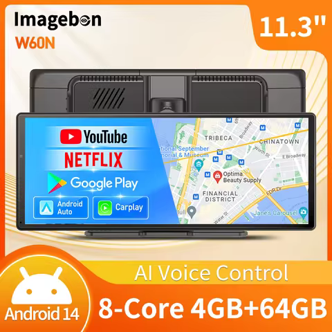 Imagebon W60N 11.3" Android 14 Dashcam 8 Core 4+64G Wireless CarPlay Android Auto Netflix AI GPS Car