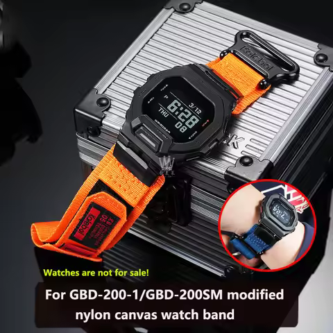 For Casio G-SHOCK Black Knight 3506 GBD-200-1/GBD-200SM Modified Nylon Watchband Canvas Watch strap 