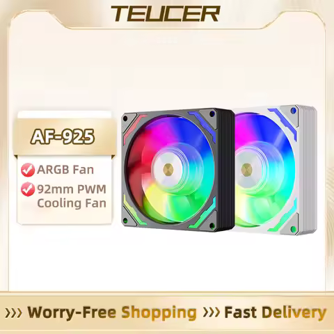 TEUCER AF-925 92mm Chassis Fan ARGB ITX Computer Case Fans 9cm High Air Volume 800-2200RPM PC Radiat