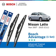 Bosch Advantage U Hook Wiper Set for Nissan Latio C11 (22"/16")