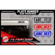 ☈◘Multicab,  Plate Number Side Marking Sticker Decals Durable and High Quality