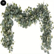 PW 1pc Artificial Eucalyptus Vine Plant, Real Texture Fake Green Plant, Simulated Hanging Plant, Sui