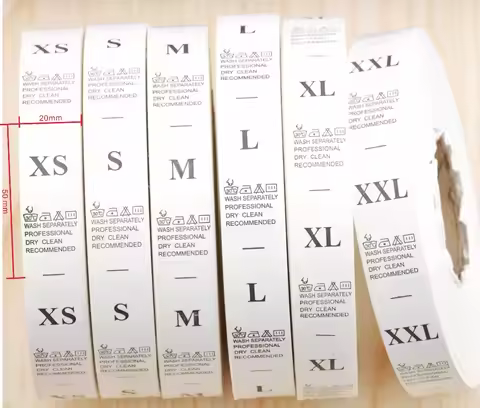 DIY 1000pcs/roll White Garment Washing Care Label Clothing Care Size Tags Washable Labels Nylon Taff