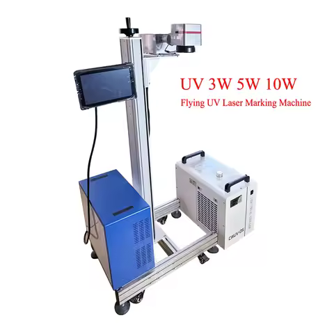 1500MM Conveyor Belt Optional Flying UV Laser Marking Machine for Plastic Bags Glass Water Bottle Pi