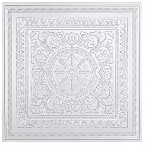 12PCS PVC 3D Ceiling Tiles Wall Panels Decorative Water Proof Moisture-proof Plastic Sheet in White 