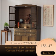 NEW Bamboo New Chinese Style Small Apartment Buddha Cabinet Home Clothes Closet with Door Altar Altar God of Wealth Wo